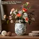 SiliFine Vintage Ceramic Flower Pot with Ice Crackle Rustic Planter with Drainage Holes for Indoor and Outdoor Decor Home Living Room Garden Decor Gardening Gift (Rustic Grey Style)