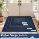 BEQHAUSE Indoor Door Mat 24" x 36", Dirt Trapper Door Mats Non-Slip Entryway Rugs Washable, Resist Dirt Absorbent Welcome Mat, Low Profile Floor Mats for Front Back Door and Entryway, Blue