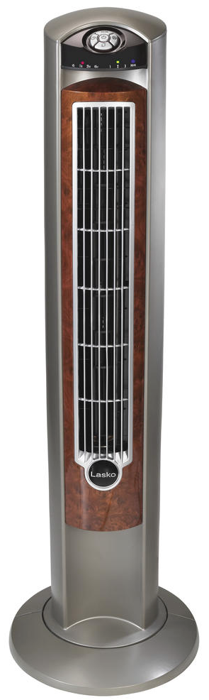 Lasko Wind Curve Oscillating Tower Fan, Fresh Air Ionizer, Timer, Remote Control, Portable Electric Fan for Indoor, Bedroom and Home Office Use, 42", Silverwood 2554