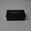 ISNOM Women's Bow Knot Heeled Sandals Ankle Buckle Strap Open Toe Block Chunky Heels Bride Wedding Party Fashion Heel (6.5, White)