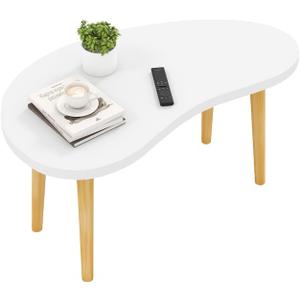 Mango Coffee Table for Living Room, White, 19.7" D x 31.5" W x 16" H