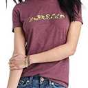 Ariat Women's Floral Letters Tee, Burgundy Heather, X-Small