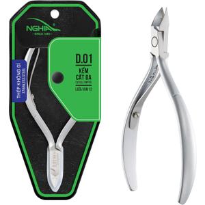 NGHIA Cuticle Nipper - D-01 JAW 12 | Stainless Steel | Durable and Sharp | Ergonomic Design | Grey Plated | Ideal for Salons and Home Use (Jaw 12 (4.5 - 5.5 mm))