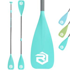 rillrun SUP Paddle - Paddle Board Paddle 4 Piece Stand Up Paddleboard Paddles Lightweight Floating Kayak Paddle - Light Blue - Light Green - Lake Green