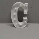 Restaurantware Illumify 5.2 x 1.2 x 8.7 Inch Light Up Letter 1 Durable Marquee LED Light - Letter C Touchproof White Plastic Party Light Keyhole Slot For Parties Weddings Or Special Events