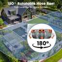 DUMOS Retractable Garden Hose Reel, 1/2 in X 65 ft Water Hose with Nozzle