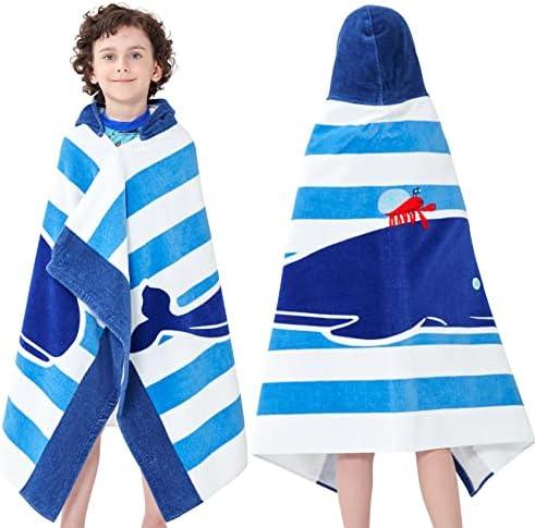 Bavilk Kids Bath Towels, Kids Towel Girls Boys Hooded Beach,Bathroom,Pool Swim Towels 30 × 50 INCH Large Size Ultra Absorbent Cute Cartoon Animal Full Vitality 100% Cotton Wearable Wrap for Child