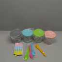 GuanQiao 4 Pack Creami Pint Containers and Lids for Ninja, Compatible with Ninja NC299 NC300 NC301 Series Creami Maker Machine Accessories, BPA Free & Dishwasher Safe, Assorted Colors (Pink, Turquoise, Blue & Grey)