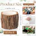 12 Pcs Wooden Vase for Centerpieces Wedding Flower Table Centerpieces Woodland Party Decor Rustic Farmhouse Bark Stump Buckets Vintage Planter Pots for Garden Baby Shower Window Home (Large)