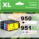 950XL 951XL Compatible for 950 951 Ink Cartridges Combo Pack Work with OfficeJet Pro 8600 8610 8620 8100 8630 8660 8640 8615 8625 251DW 276DW (Black Cyan Magenta Yellow, 4 XL Pack)