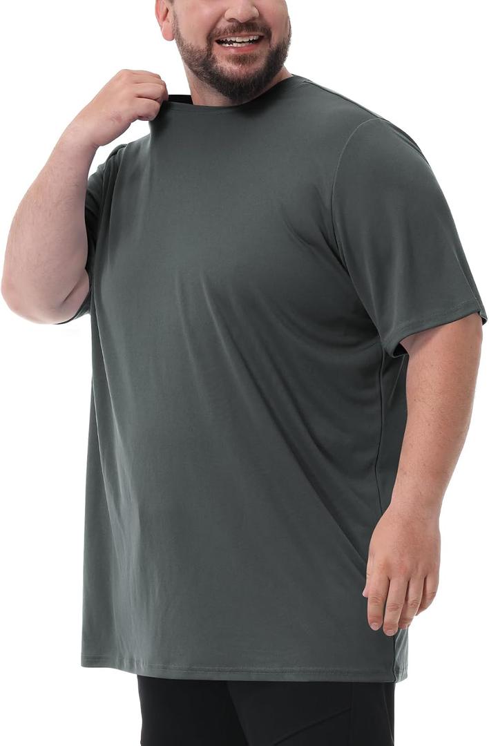 Mens Big and Tall Swim Shirt Sun Protection UPF 50+ Rash Gard Quick Dry T-Shirt, 4X-Large Big Tall