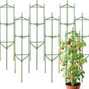 6 Pack 48 Inch Tomato Cages for Garden, Triangle Metal Plant Support with Rust-Resistant Coating, Heavy Duty Tomato Trellis for Raised Bed, Pots, Cucumbers, Peppers & Climbing Plants