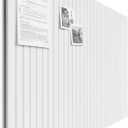 Bumusty Large Cork Board Alternative-48 x 36" Felt Bulletin Board Tiles, with 30 Pushpins, 70 Adhesive Tabs, 12-Pack Slat Wall Paneling, Cork Boards for Office Push Pin Board Felt Board-Milky White