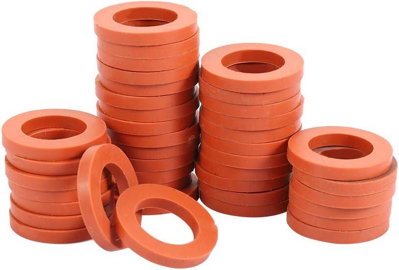 Garden Hose Washer Heavy Duty Rubber Washer, Fit All Standard 3/4" Garden Hose Fittings (40 Pieces)(red)