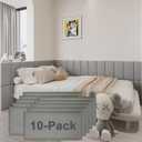 YU LI 3DH 3D Anti-Collision Wall Padding for Kids Self-Adhesive 10PCS Grey headboard Panels for Wall Peel and Stick headboard (Gray)