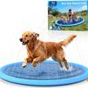67-in Durable Splash Pad for Dogs, Upgraded Thick Non-Toxic PVC Sprinkler Pad for Dogs, Anti-Slip, Tear-Resistant Outdoor Pools and Splash Sprinkler for Dog, Wear-Resistant Dog Pools