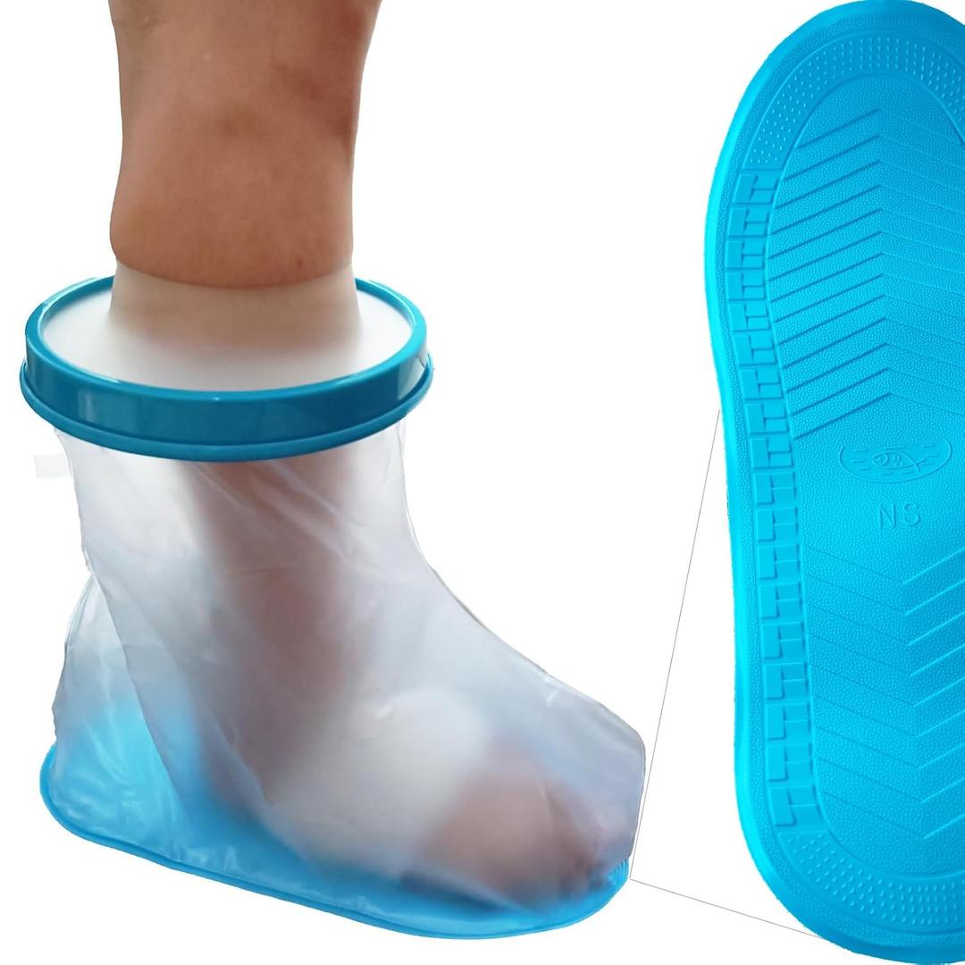 Non-Slip Waterproof Foot Cast Cover for Showering, Reusable Adult Foot Cast Protector, Cast Covers for Shower, Watertight Cast Bag for Surgery Ankle, Burns