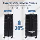OLIXIS 3-Piece Luggage Set, Carry On Suitcases with Spinner Wheels, Expandable Travel Luggage with TSA Approved Lock & ABS Hard Shell, Black, 20/24/28 Inch
