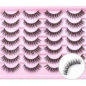 SQYlashes Natural Lashes Wispy Cat Eye False Eyelashes Short - 14 Pairs, G71 2Pcs