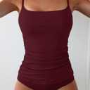 Eomenie Women's Swimsuit Tankini Tummy Control Bathing Suits Two Piece Full Coverage Slim Swim Suits with High Waisted Bottom (L)