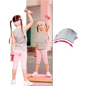 Kids Safety Unbreakable Mirror Super Thick 0.14'' 4 Pack 14'' x14'',Acrylic shatterproof Mirrors, Non Glass Body Mirror Home Gym Mirrors Full Length Wall