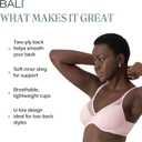 Bali Women's Seamless Underwire Bra, One Smooth U Smoothing Underwire Bras for Women, Convertible Straps, Ultra Light (Pink, L)