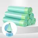 VISATOR Portable Travel Potty Chair Liners Bags Universal with Drawstring, 90 PCS (18 * 20INCH), Green