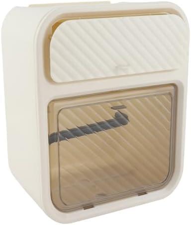 RASTKY Wall Mount Toilet Paper Holder Easy Drawer Storage Box for Bathroom, ABS PS 6.89 X 4.72 X 8.66in for Home Office (Cream White)