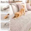 Non-Slip Couch Cover Washable for Pets, Sofa Cover for Sectional | 1PC 36"x94" Pet-friendly chenille furniture protector with scratch-resistant fabric, easy to clean sofa slipcover, Coffe