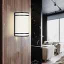 Indoor Wall Sconce, Half Cylinder Wall Light Fixture, 3000K 4000K 5000K Color Temperature Adjustable, Dimmable LED Modern Wall Light for Hallway Bedroom Living Room, Matt Black