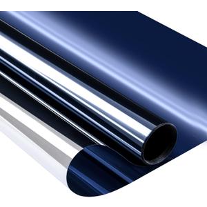 Niviy One Way Window Film Daytime Privacy Mirror Effect Reflective Window Tint for Home Self Adhesive UV Sun Blocking Heat Control Glass Door Films 35.4 x 78.7 inches Blue Silver