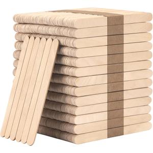 WISYOK 1000 Pcs Wooden Popsicle Sticks for Crafts, 4.5 Inch Wooden Craft Sticks, Wide Lollipop Sticks, Treat Sticks Ice Pop Sticks for Home Art Projects
