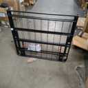 Contemporary Modern Design 79" L King Size Platform Bed, 1pc Black Metal Frame with Textured Fabric Cover