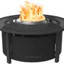 Solo Stove 42 Inch Fire Pit Surround Tabletop - Portable Protective Barrier for Wood Burning Fire Pits for Safety & Extra Space - Powder-Coated Steel and UV-Resistant Outdoor Fabric, Black