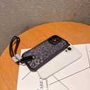Pretaco for iPhone 11 Pro Max Case, [Black Leather Leopard Print][Fashion Retro Cell Case][2-in-1 with Lanyard] Soft TPU, Shockproof and Anti-Shock, Suitable for Women & Girls