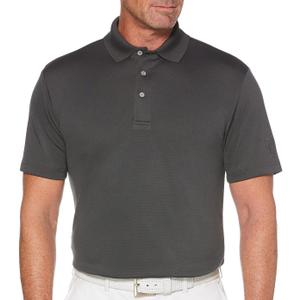 PGA Tour Men's Airflux Solid Mesh Short Sleeve Classic Golf Polo Shirt