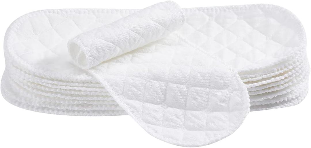 10PCS Three-Layers Cotton Diaper Reusable Solid Casual Infant Baby Cloth Diaper Covers Nappy Liners Insert (Three Layers - S, 30x11cm / 11.81x4.33in)