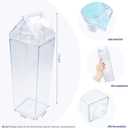 4 x 2 Pack 33oz Milk Carton Water Bottle -Clear Square Milk Bottles BPA Free Portable Water Bottle with Straws & Cleaning Brush and Bottle Brush for Outdoor Sports Travel Camping Activities(H06)