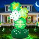 5.6FT St Patricks Day Inflatables  Inflatable Shamrock Tower with Layered Four-Leaf Clover Design, Festive Lucky St. Patricks Day Decorations Outdoor, Magical Green Yard Display