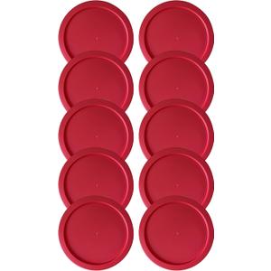 Replacement Lids fits Pyrex 1-Cup (4" Smallest Size) Glass Food Storage Container Bowls, 4-Inch Plastic Round Lids Covers for Pyrex 7202-PC, Airtight & Leakproof (10-Pack, Red)