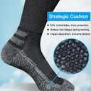 suaskk Men's Crew Work Boot Socks, Thick Cushioned Moisture Wicking Hiking Sock 3/4 Pairs (12-15)