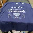 Glamourous Denim and Diamonds Graphic T-shirt Blue, L