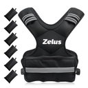 ZELUS Weighted Vest for Men and Women | 4-10lb/11-20lb/20-32lb Vest with 6 Ironsand Weights for Home Workouts | Adjustable Body Weight Vest Exercise Set for Cardio and Strength Training