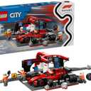 LEGO City F1 Pit Stop & Pit Crew with Ferrari Car Toy - Model Race Car Toy Building Playset for Kids, Boys and Girls, Ages 6+ - F1 Collectible for Fans - Gift Idea for Birthdays - 60443