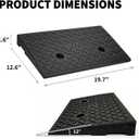Rubber Curb Ramps for Driveway Sidewalks Shed Entry1.6 Inch Rise Height 2 Pack 19.68" L x 9.84" W Threshold Ramp for Cars Motorcycles Lawn Mowers 7000lbs Load Capacity