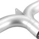 Universal 5" Exhaust Elbow Y Pipe with Divider, 5" Inlet (ID) 5" Outlet (OD), Aluminized Y Pipe