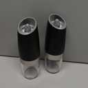 CIRCLE JOY Gravity Electric Salt and Pepper Grinder Set Automatic Salt and Pepper Grinder Set with LED Light, Battery Operated, Adjustable Coarseness, Large Capacity, for Home Kitchen BBQ, Black