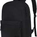 SUPACOOL Casual Laptop Backpack for Men and Women, Work backpack, Black Backpacks, College School Backpack for Boys and Girls, USB Charging Port, Lightweight Travel Back Pack(Black)