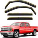 in-Channel Window Rain Guards Fit for 2014-2018 Chevy Chevrolet Silverado/GMC Sierra Crew Cab,Extra Durable Window Visors Window Deflectors Vent Visors Vent Shades Truck Car Accessories-4 pcs