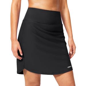 Viodia Women's 19" Swim Skirt Modest Swimsuits Skirt High Waisted Bathing Suit Swim Bottoms Tummy Control Tankinis (X-Large, Black)